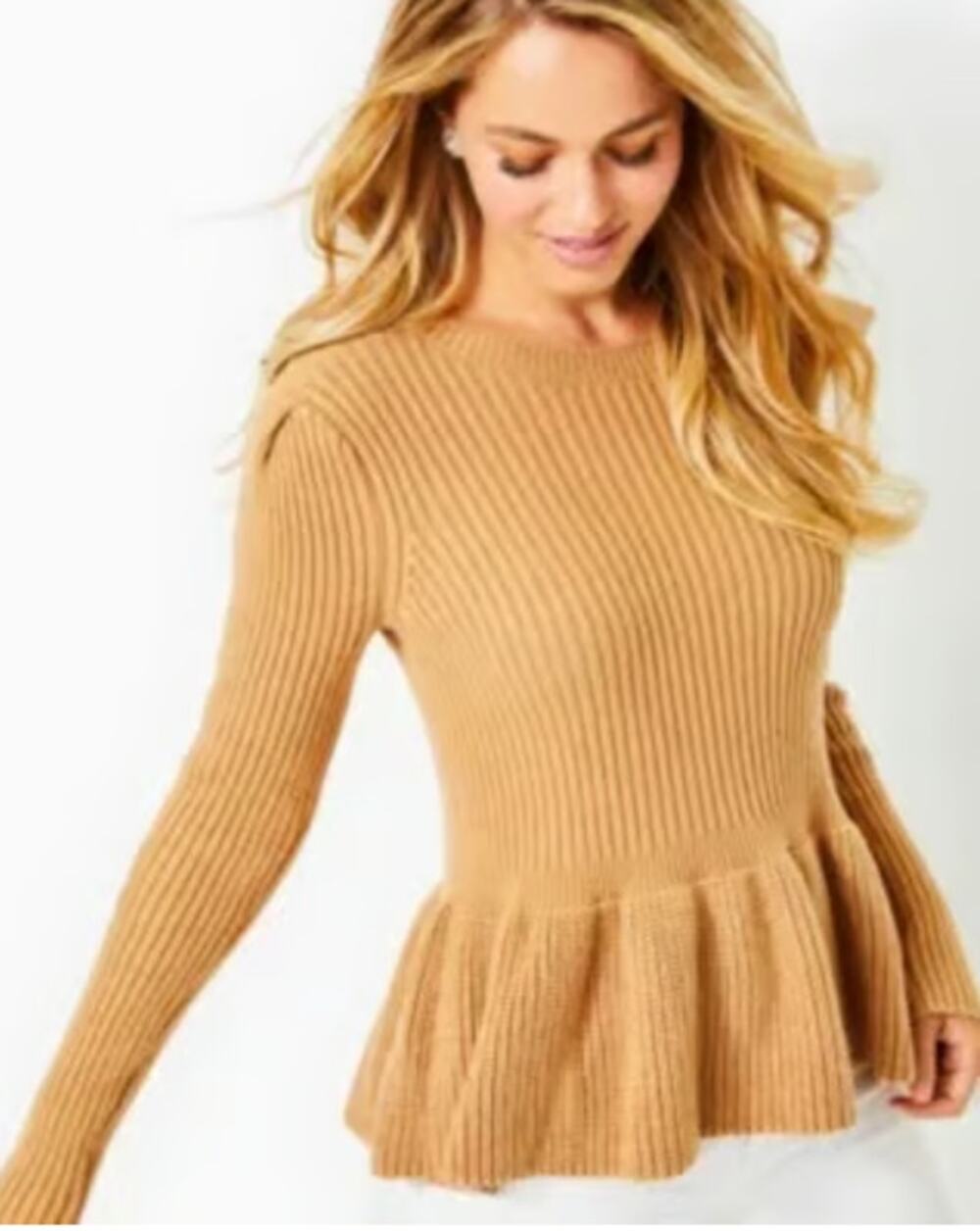 Lily Pulitzer Lanta Ribbed Peplum Sweater - Size Small